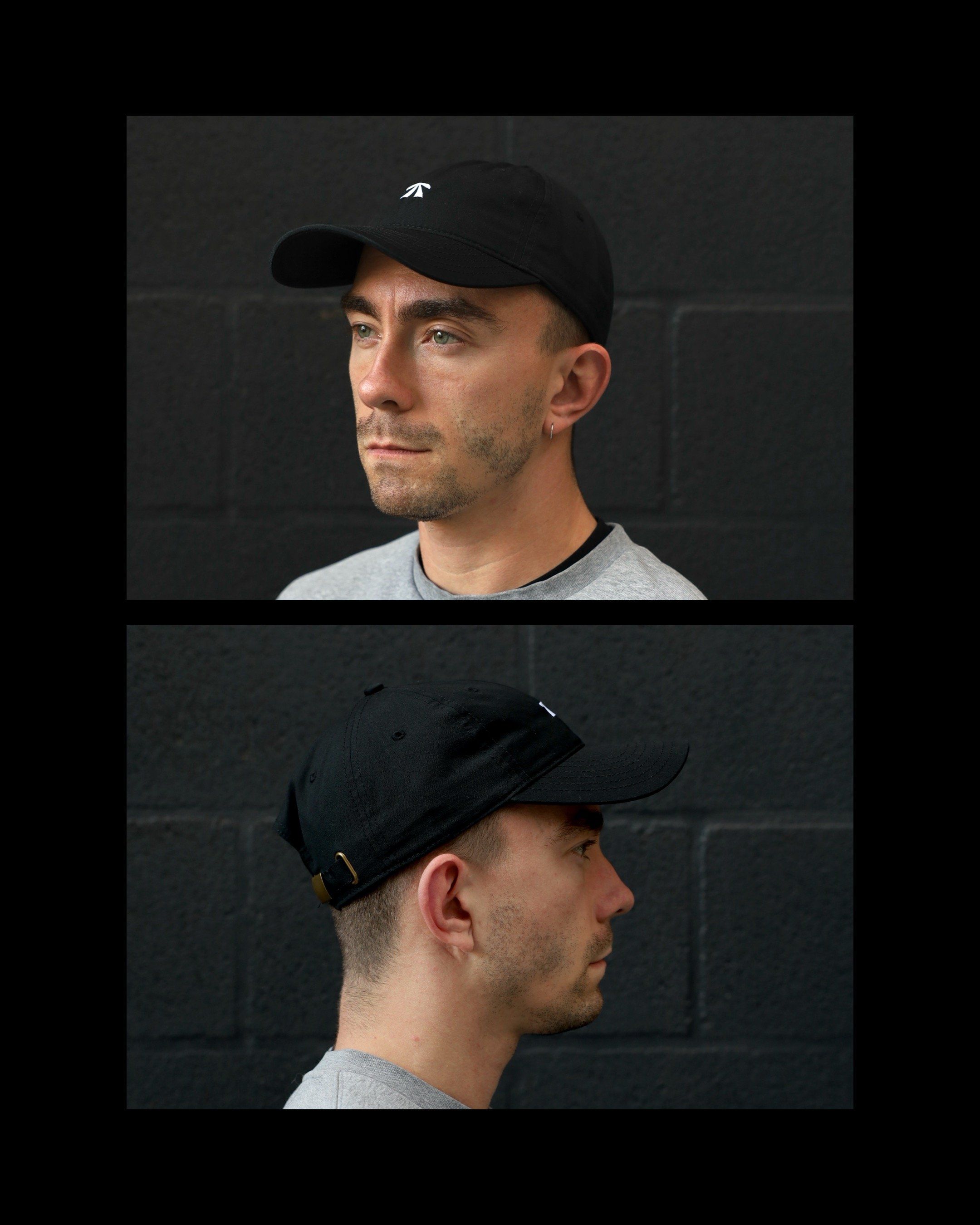 The RB Dad Cap by Roadbloc, in black and white or navy and orange