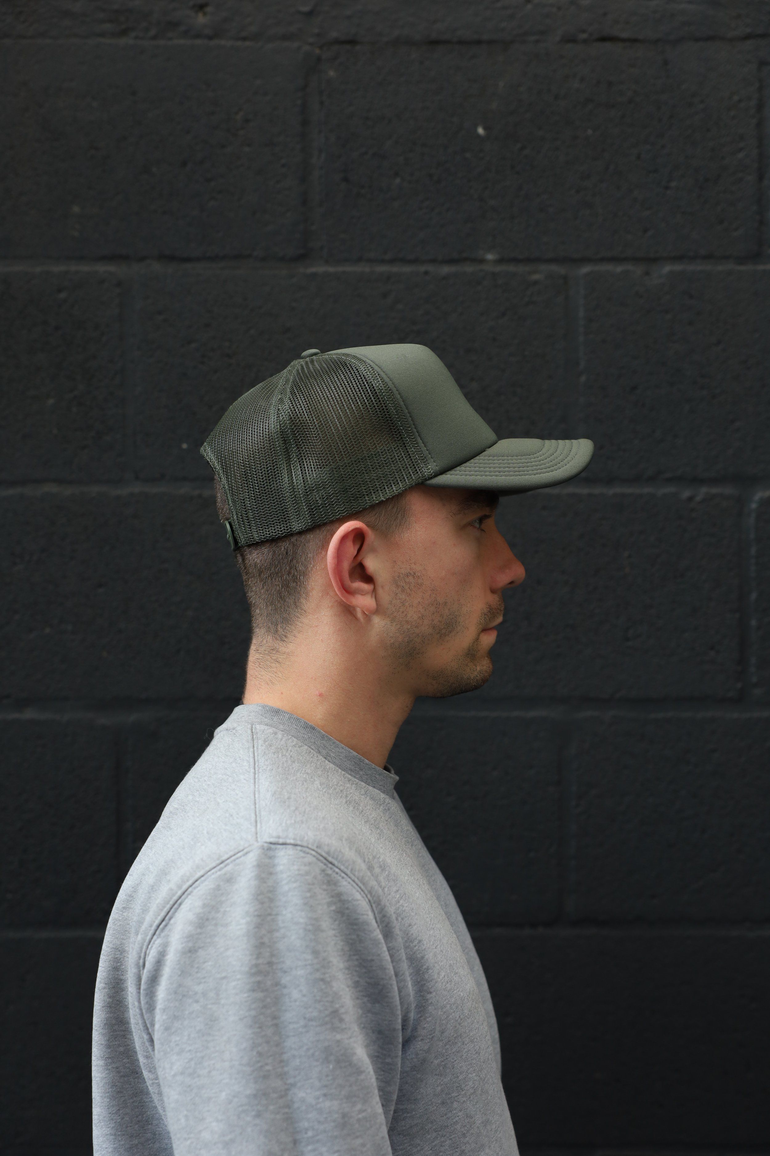 The Puff Trucker Cap by Roadbloc, in Cyprus Green and Sunset Yellow