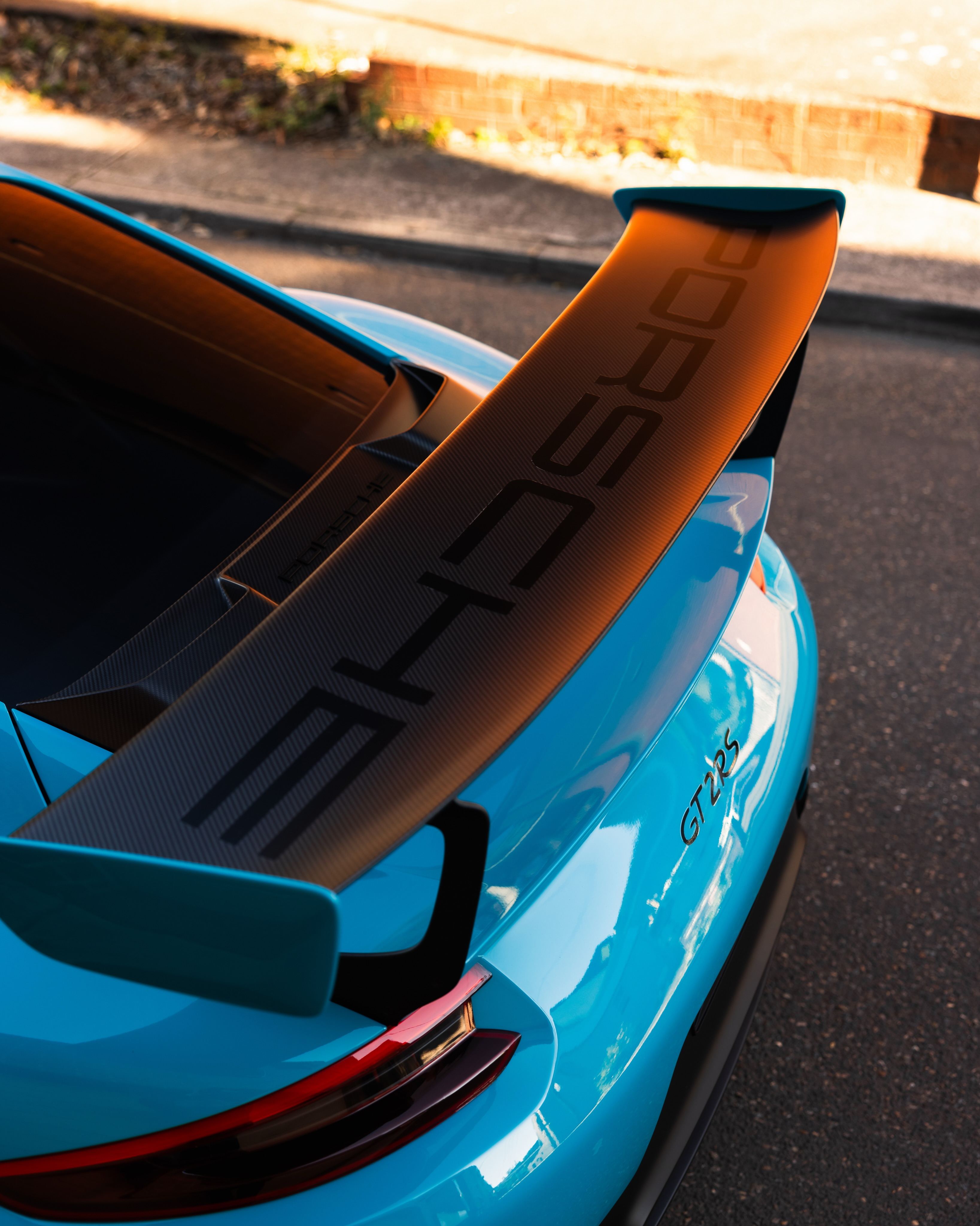 Miami Blue Porsche 911 GT2 RS protected in paint protection film by Roadbloc