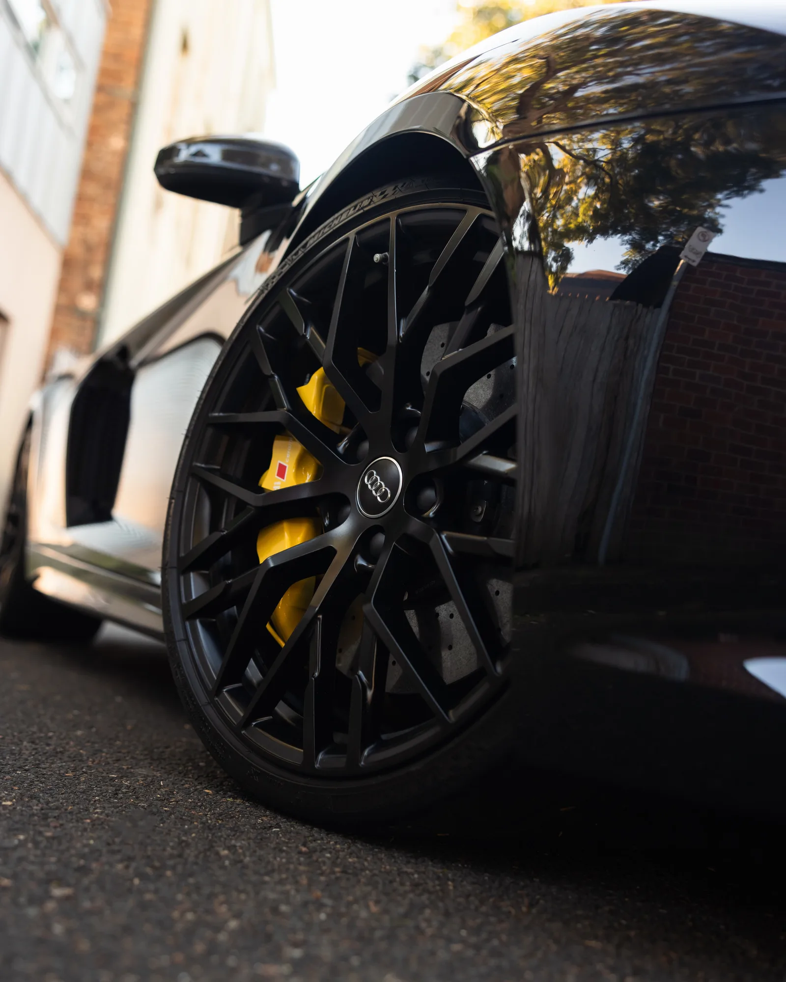 Black Audi R8 V10 protected in full paint protection film by Roadbloc