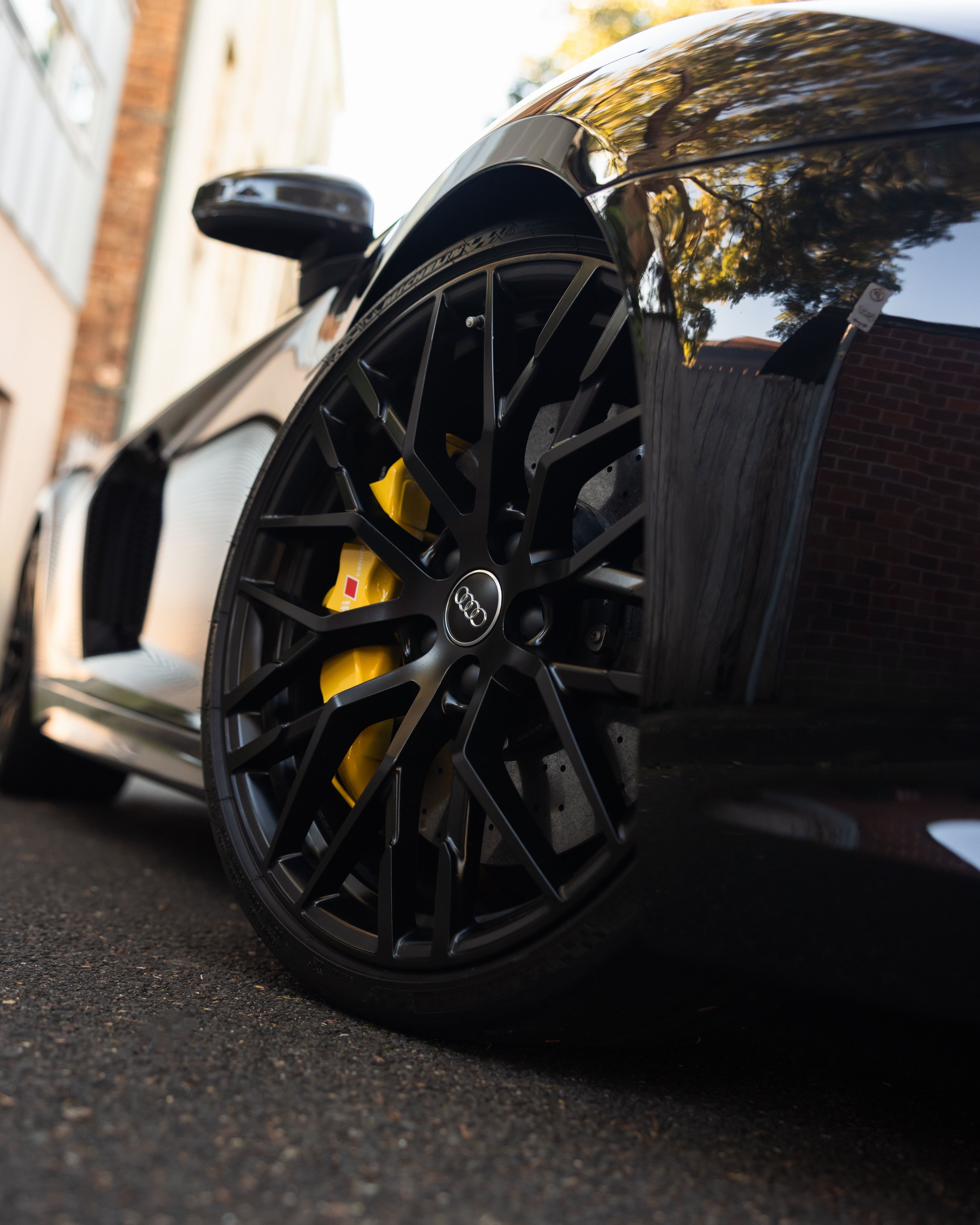 Black Audi R8 V10 protected in full paint protection film by Roadbloc