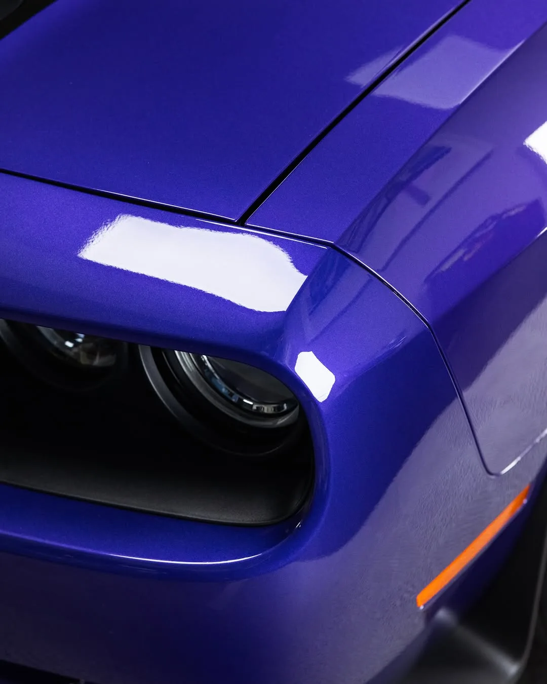 Purple Dodge Demon protected in full paint protection film and graphene coated by Roadbloc