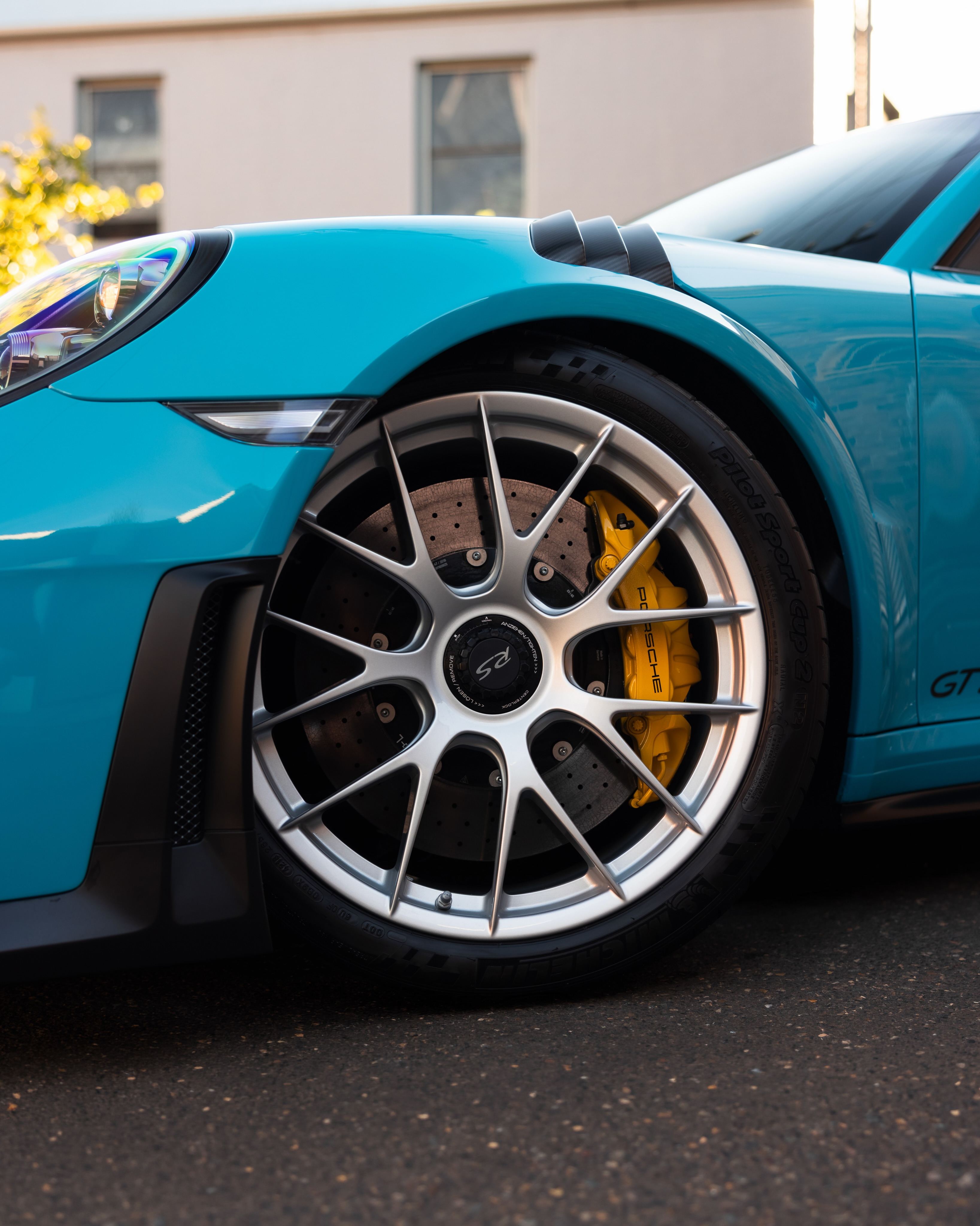 Miami Blue Porsche 911 GT2 RS protected in paint protection film by Roadbloc