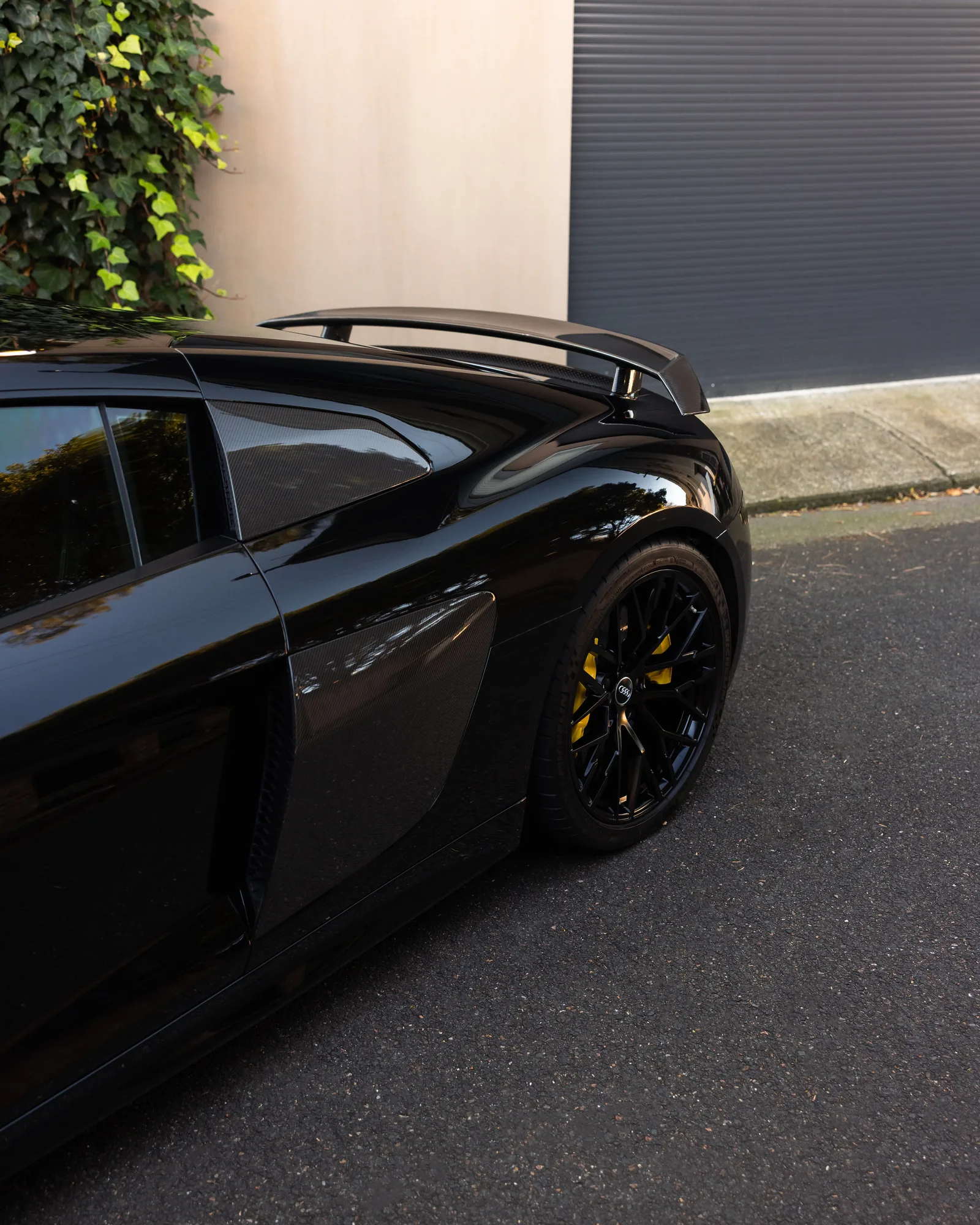Black Audi R8 V10 protected in full paint protection film by Roadbloc