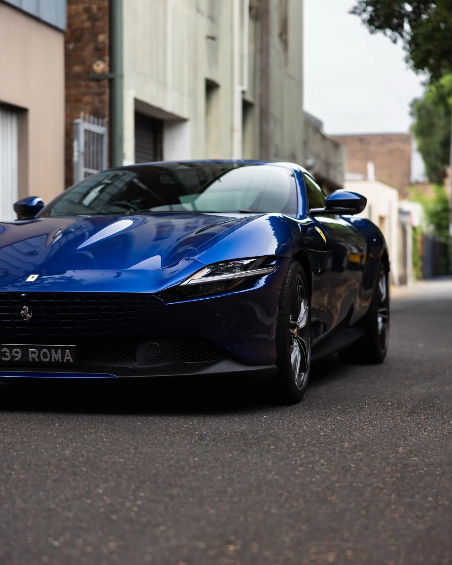 Blue Ferrari Roma protected in full paint protection film by Roadbloc