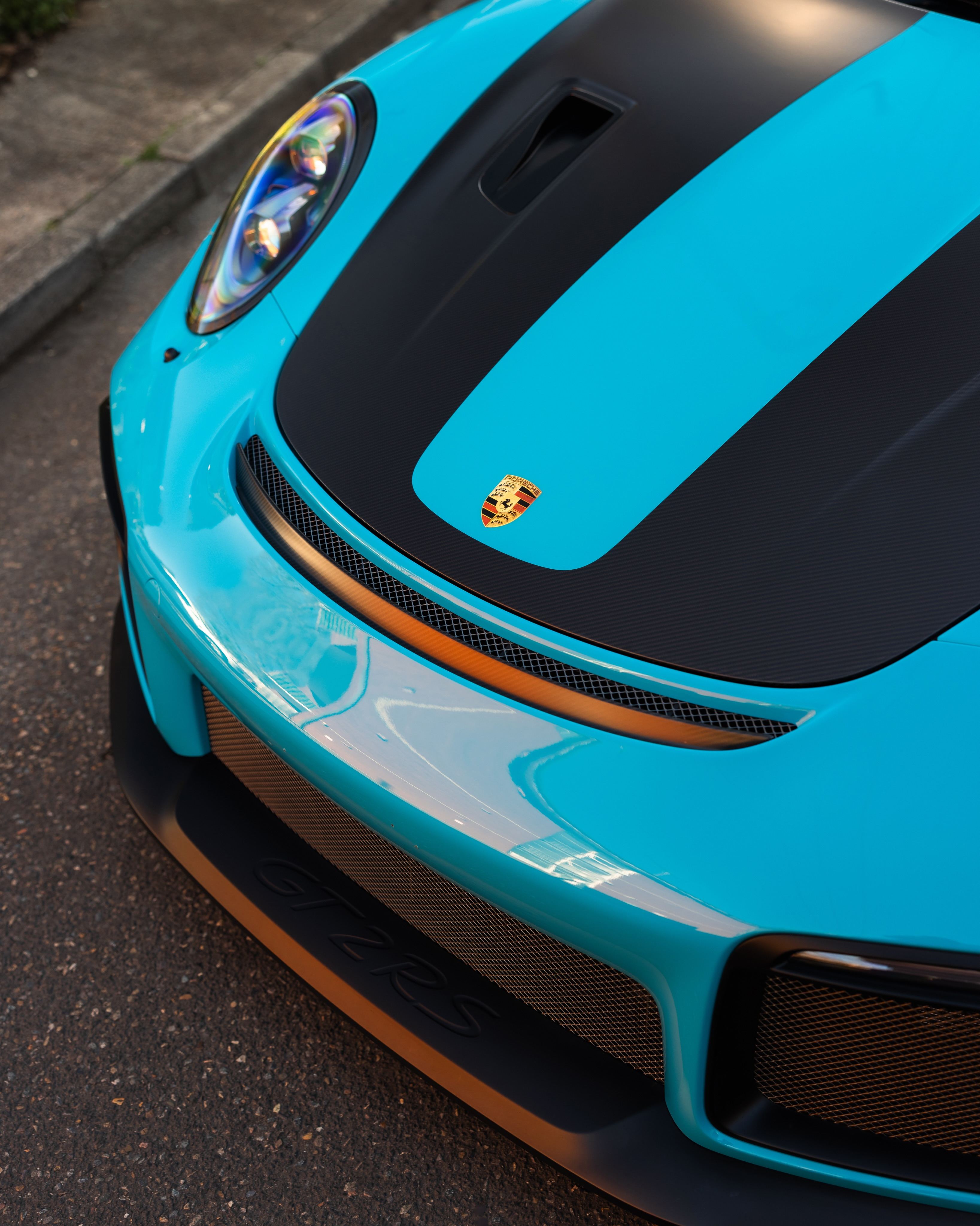 Miami Blue Porsche 911 GT2 RS protected in paint protection film by Roadbloc
