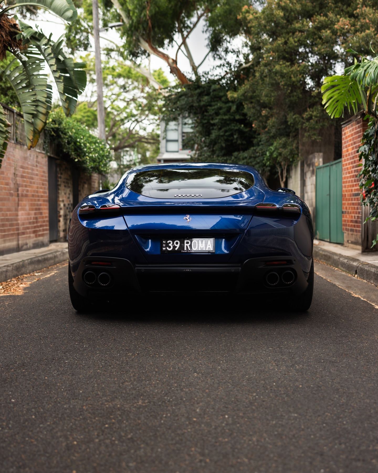 Blue Ferrari Roma protected in full paint protection film by Roadbloc