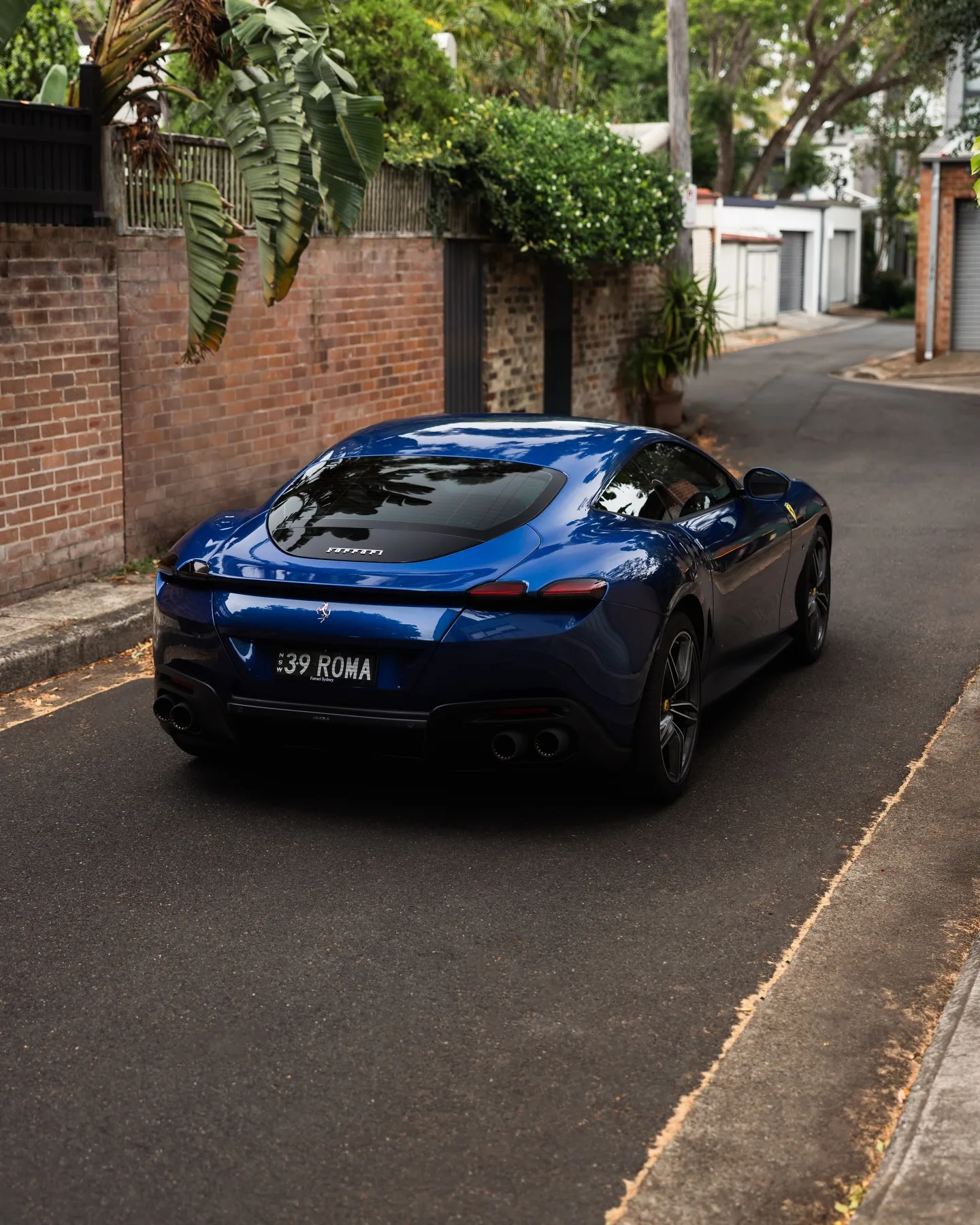 Blue Ferrari Roma protected in full paint protection film by Roadbloc