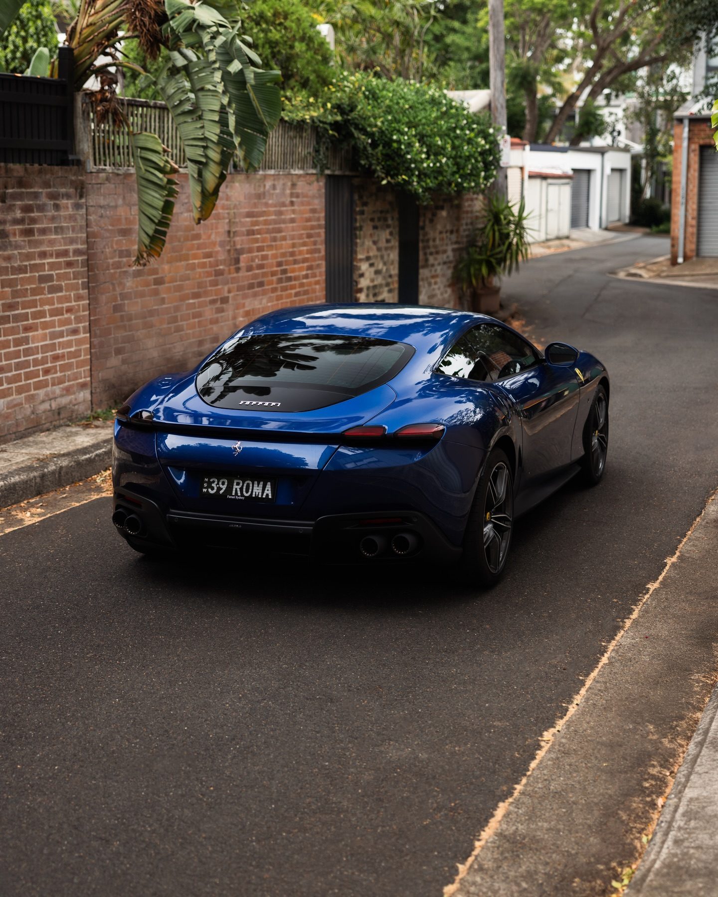 The Roma's glasshouse, tinted, from the rear three-quarter