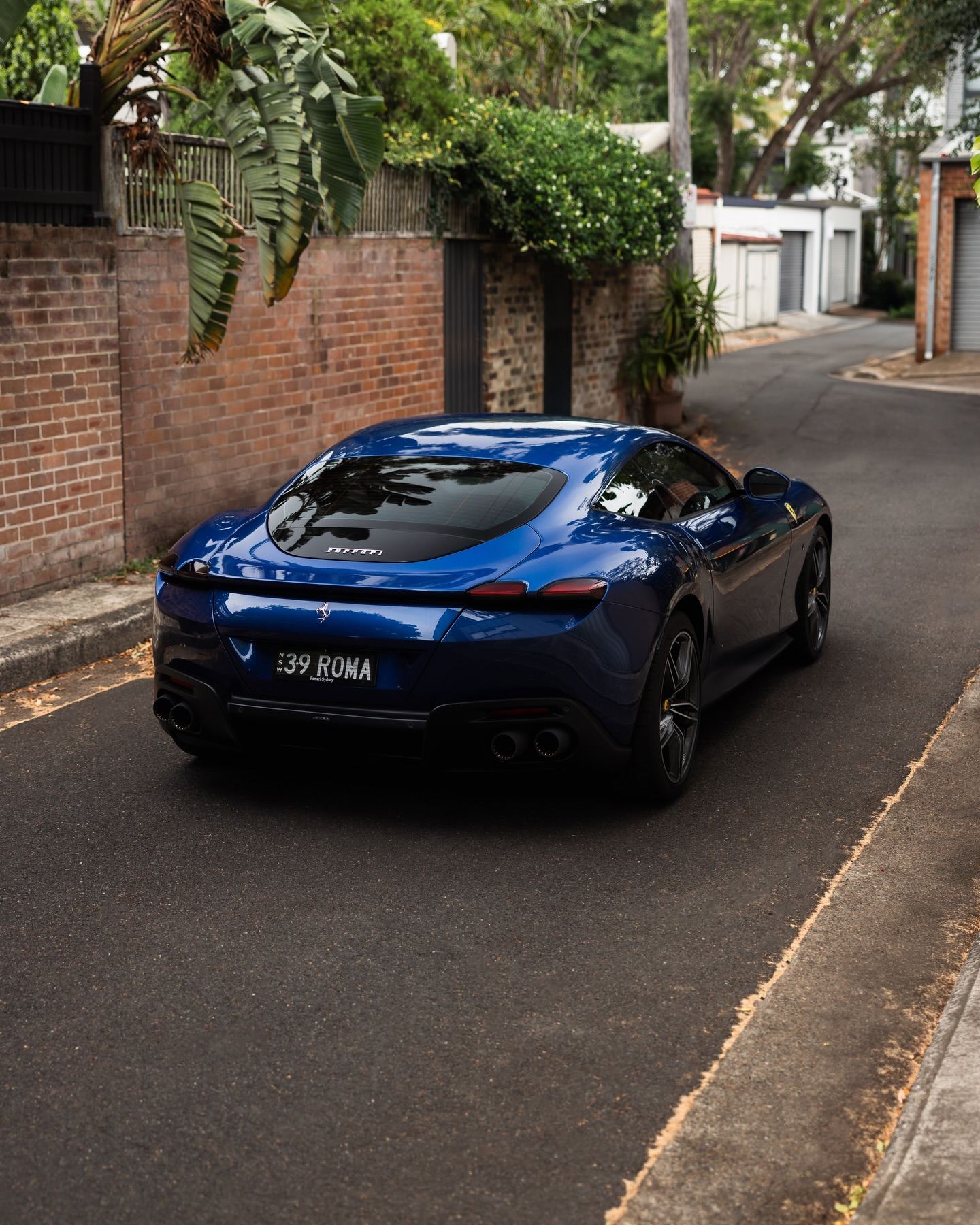 Blue Ferrari Roma protected in full paint protection film by Roadbloc