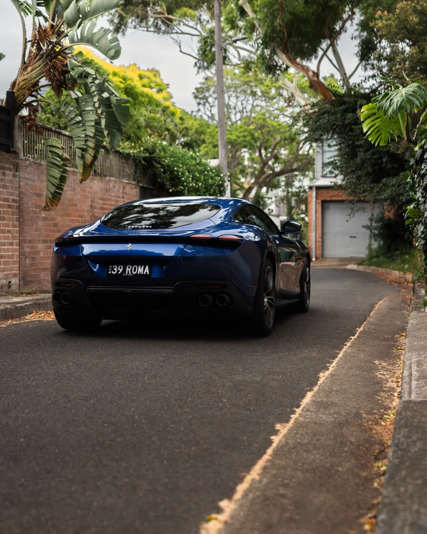 Blue Ferrari Roma protected in full paint protection film by Roadbloc