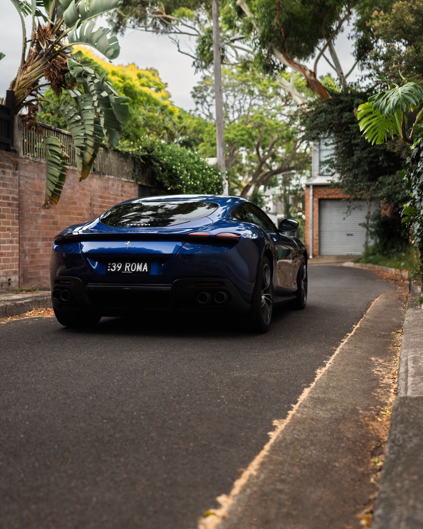 Blue Ferrari Roma protected in full paint protection film by Roadbloc