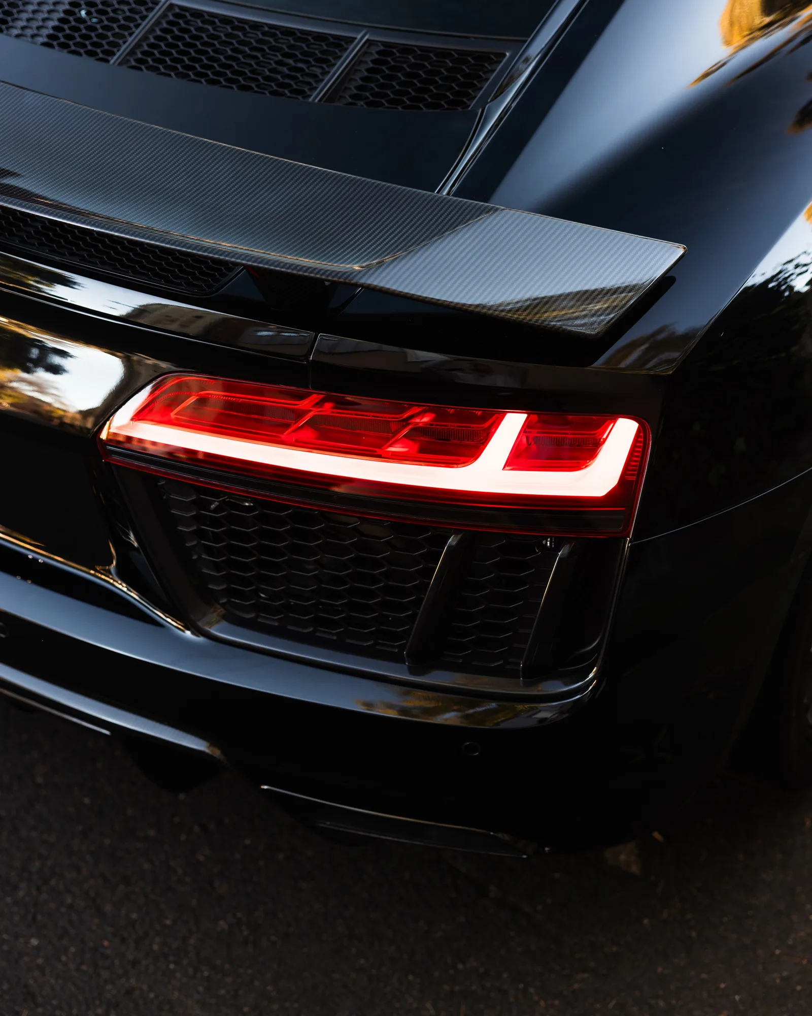Black Audi R8 V10 protected in full paint protection film by Roadbloc