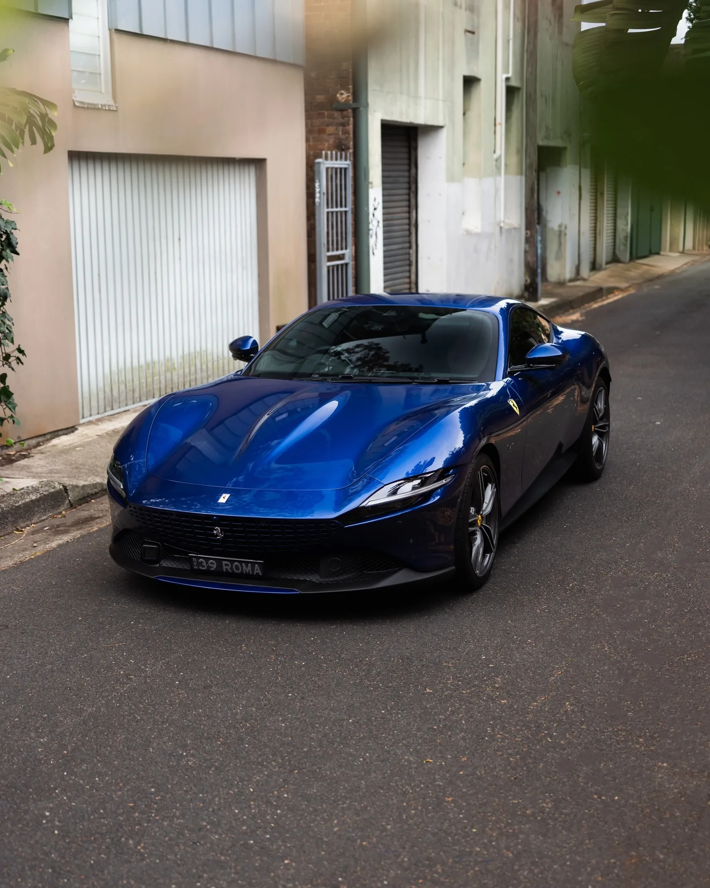 Blue Ferrari Roma protected in full paint protection film by Roadbloc