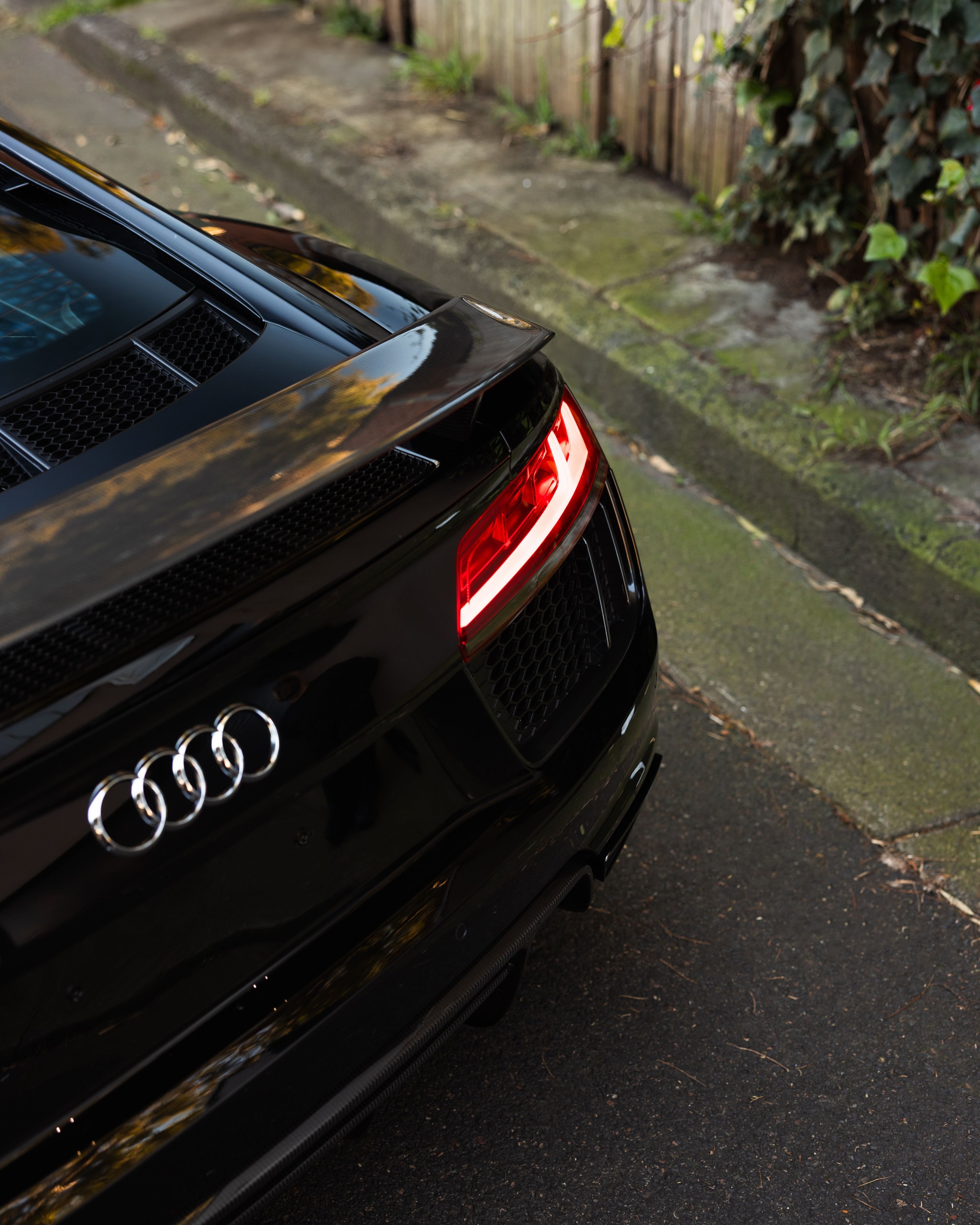 Black Audi R8 V10 protected in full paint protection film by Roadbloc