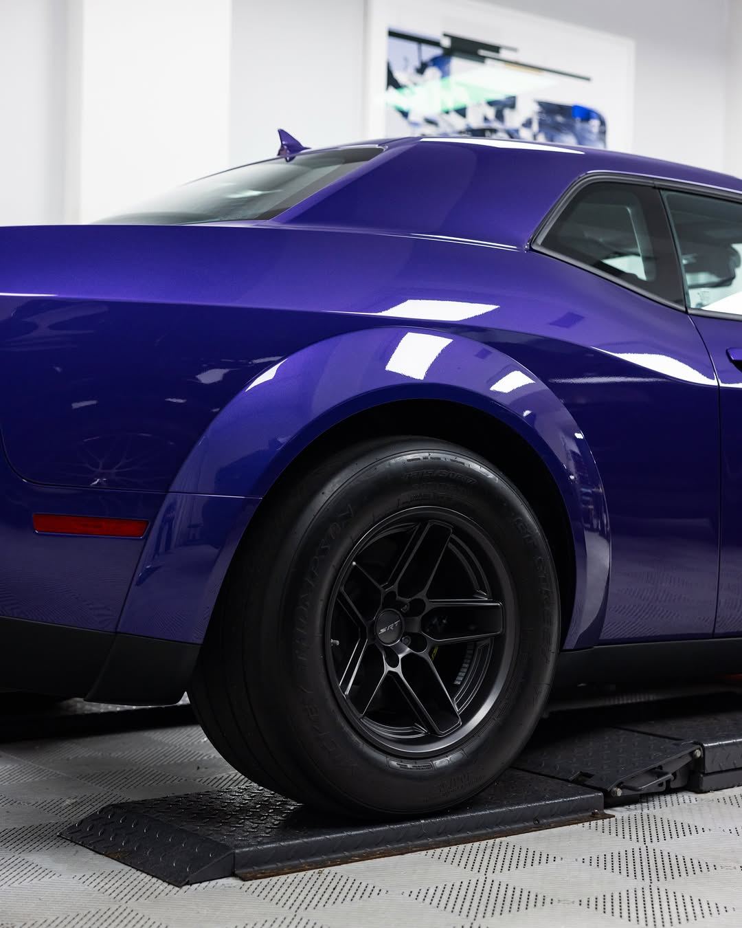 Purple Dodge Demon protected in full paint protection film and graphene coated by Roadbloc