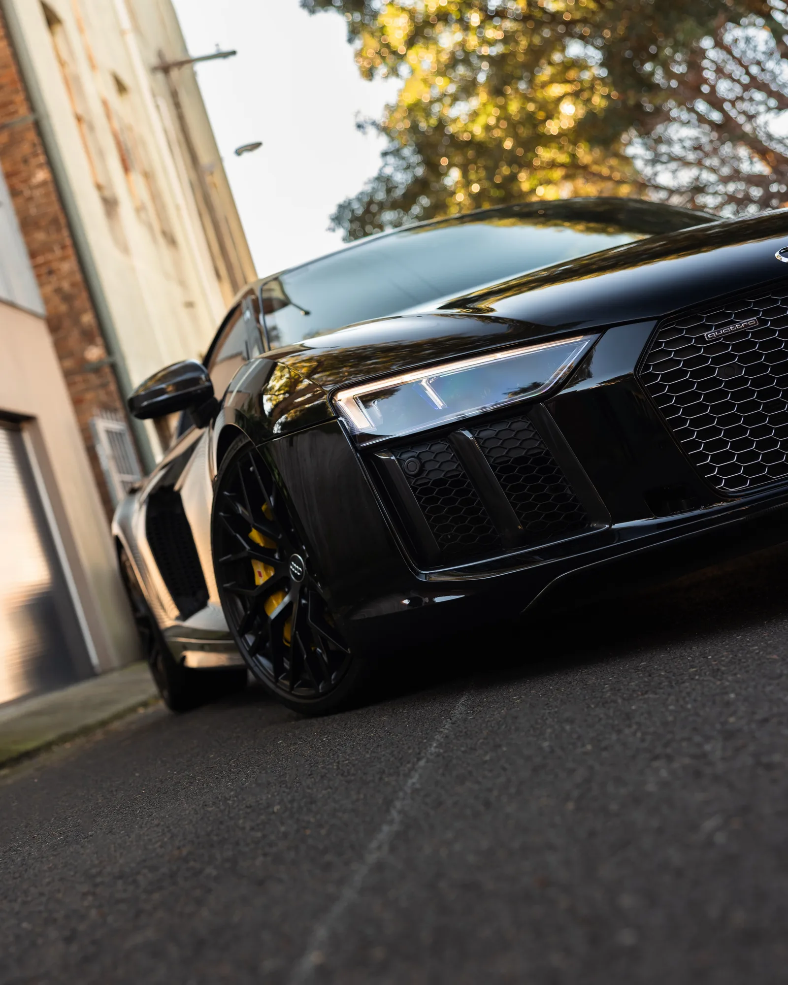 Black Audi R8 V10 protected in full paint protection film by Roadbloc