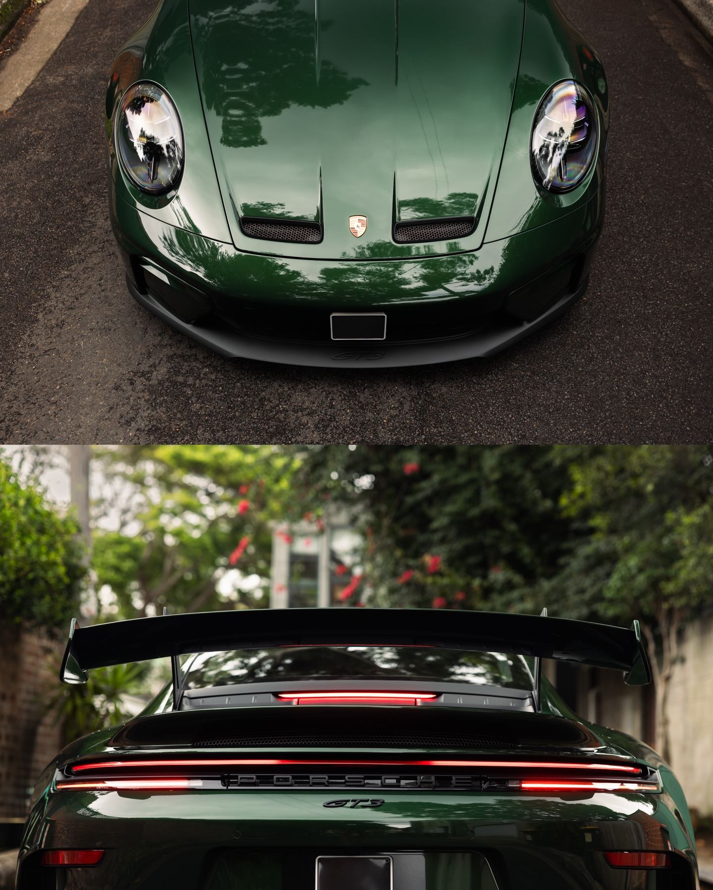 Porsche 992.2 GT3 in Oak Green Neo, protected in full paint protection film by Roadbloc