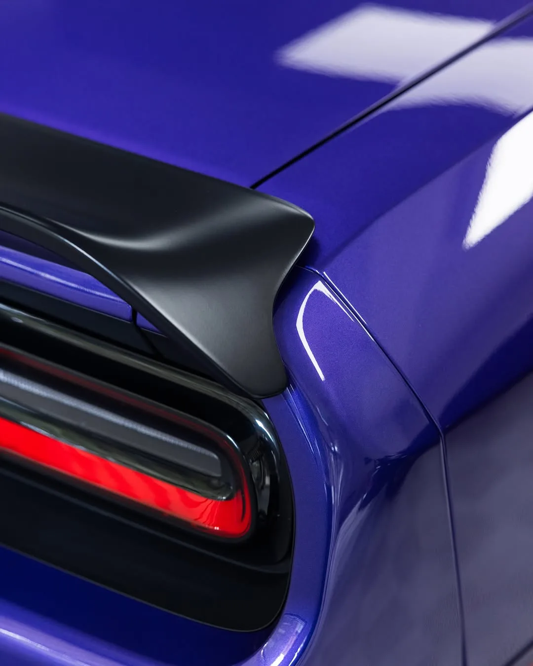 Purple Dodge Demon protected in full paint protection film and graphene coated by Roadbloc