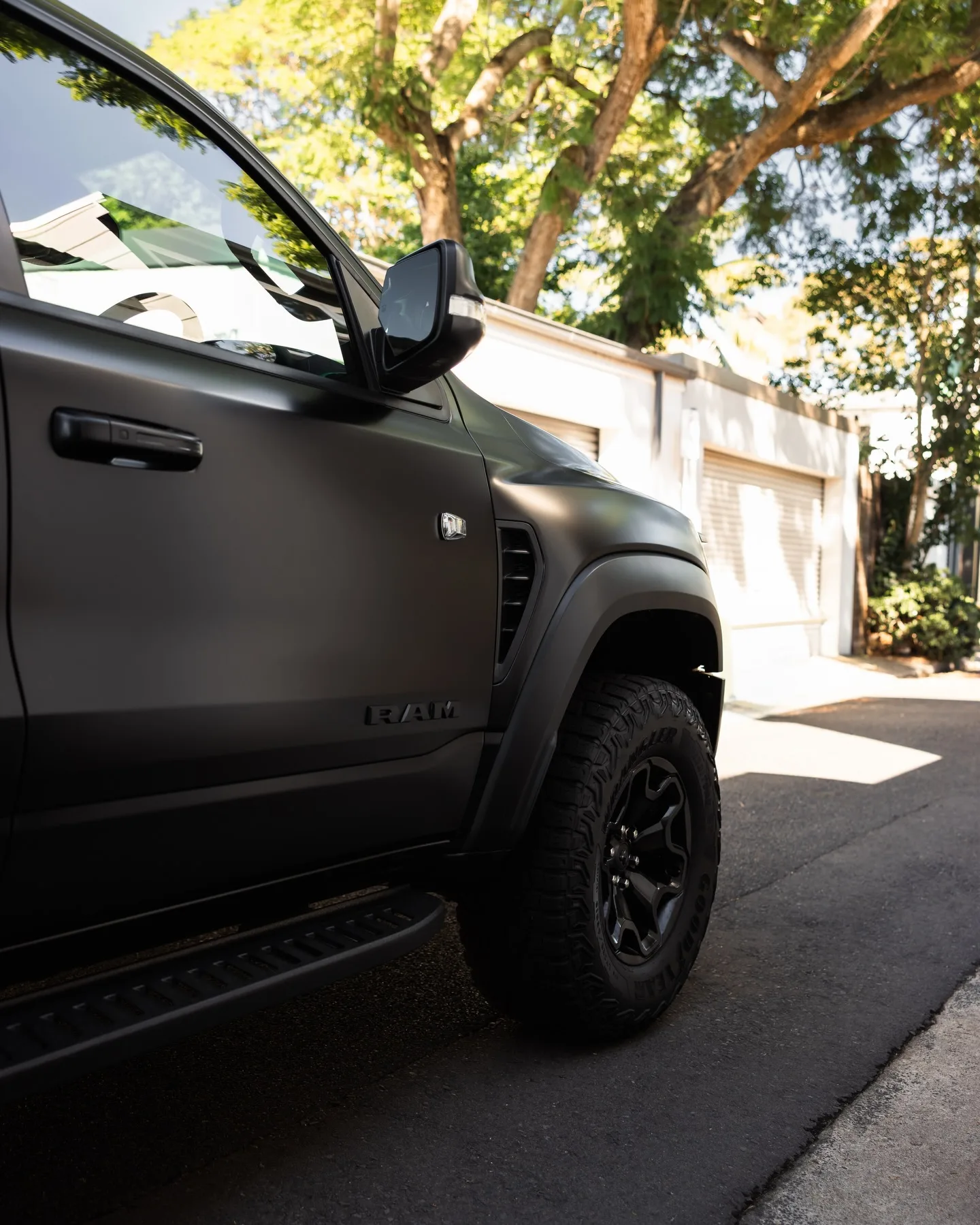 Ram TRX converted from gloss to satin in paint protection film by Roadbloc