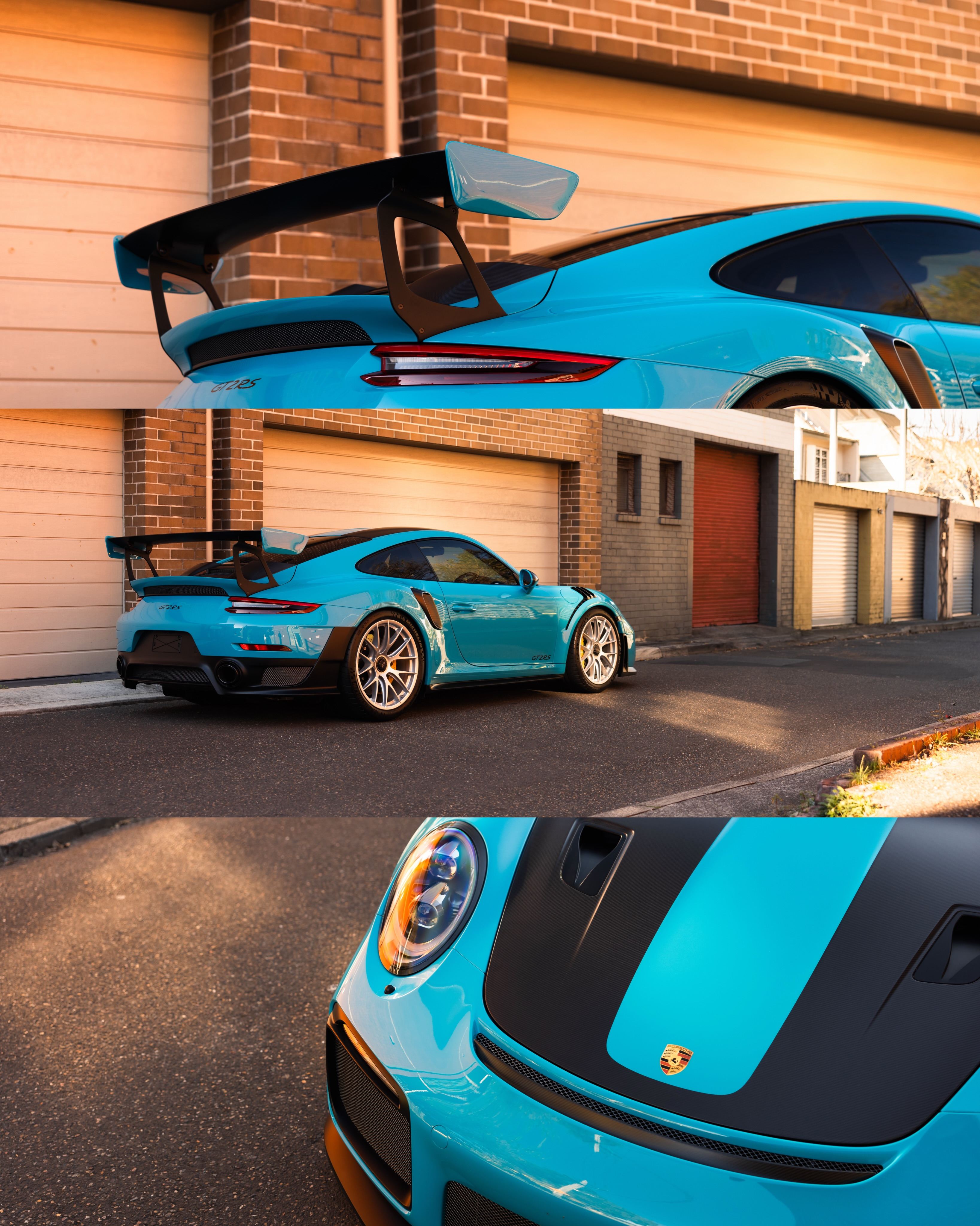 Miami Blue Porsche 911 GT2 RS protected in paint protection film by Roadbloc