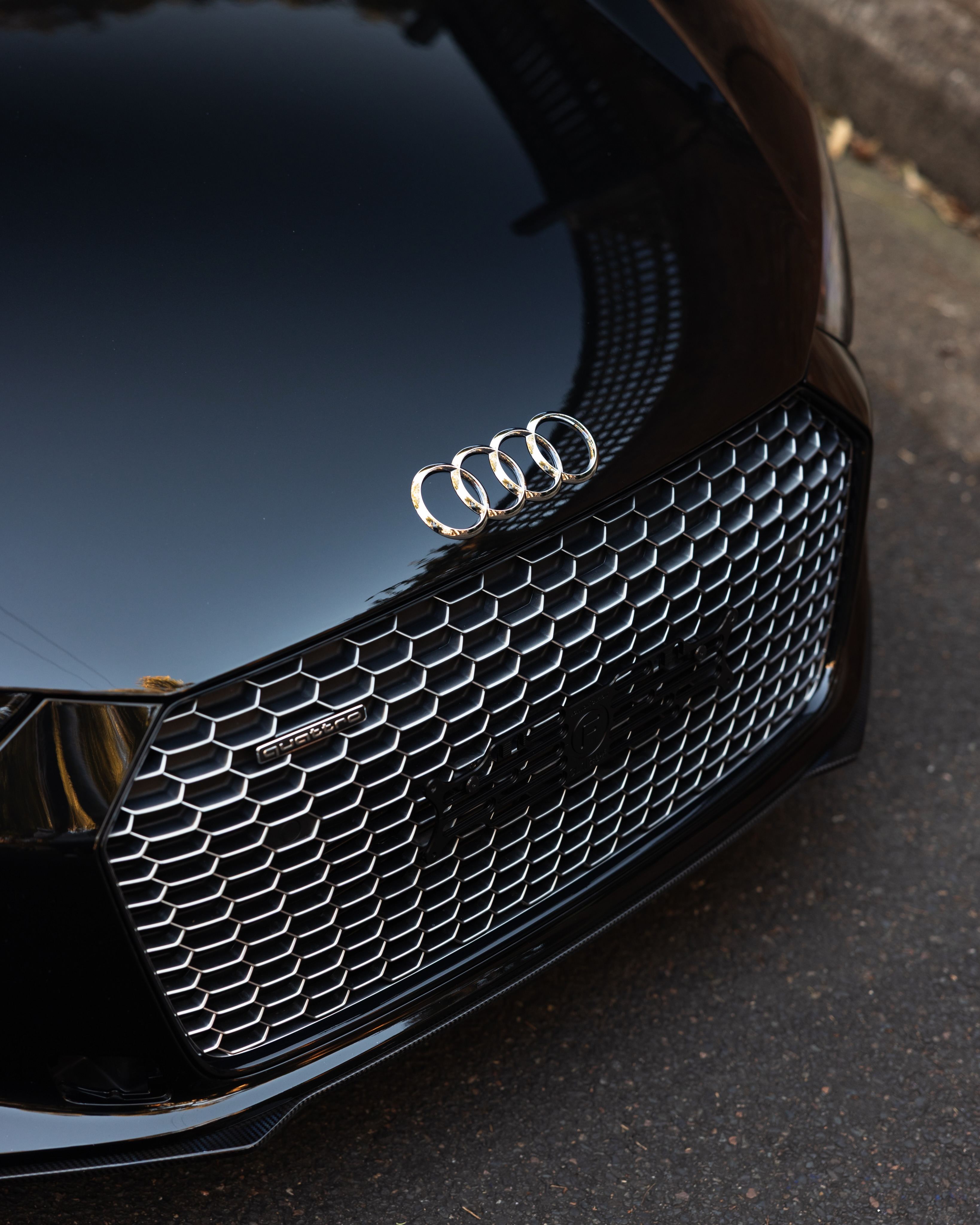 Black Audi R8 V10 protected in full paint protection film by Roadbloc