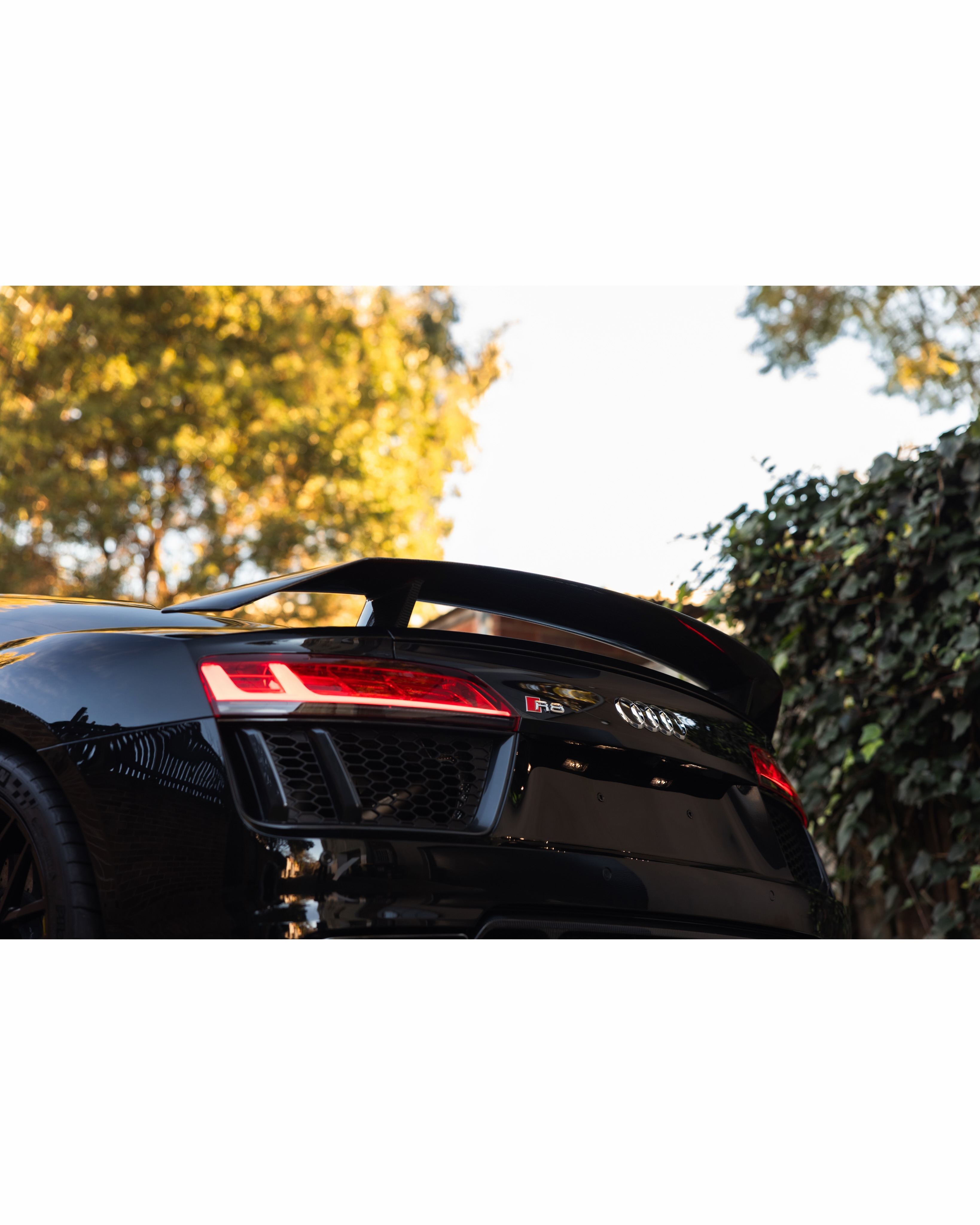 Black Audi R8 V10 protected in full paint protection film by Roadbloc