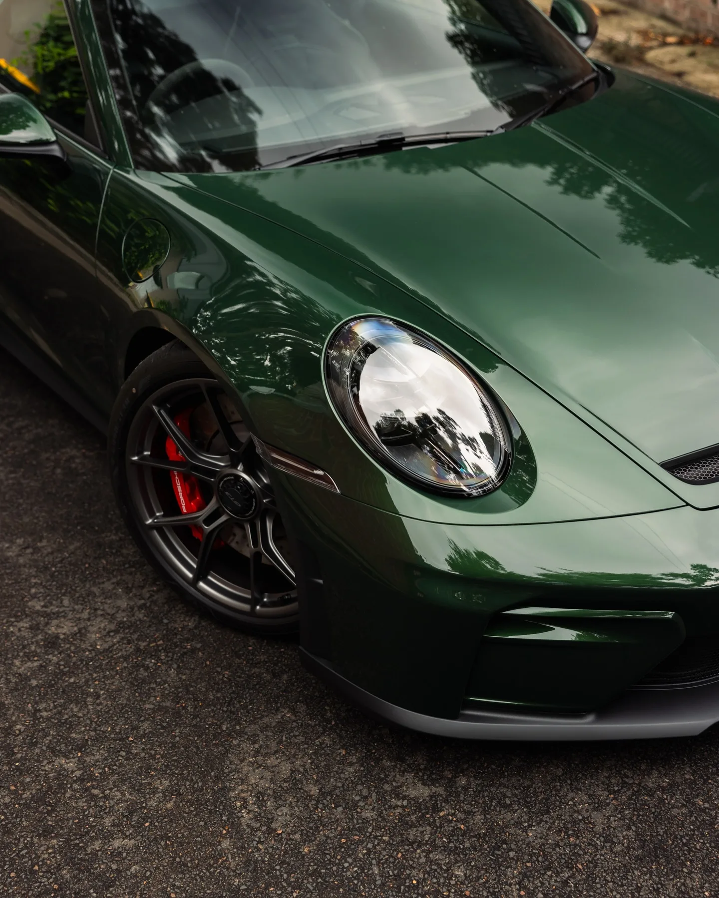 Porsche 992.2 GT3 in Oak Green Neo, protected in full paint protection film by Roadbloc