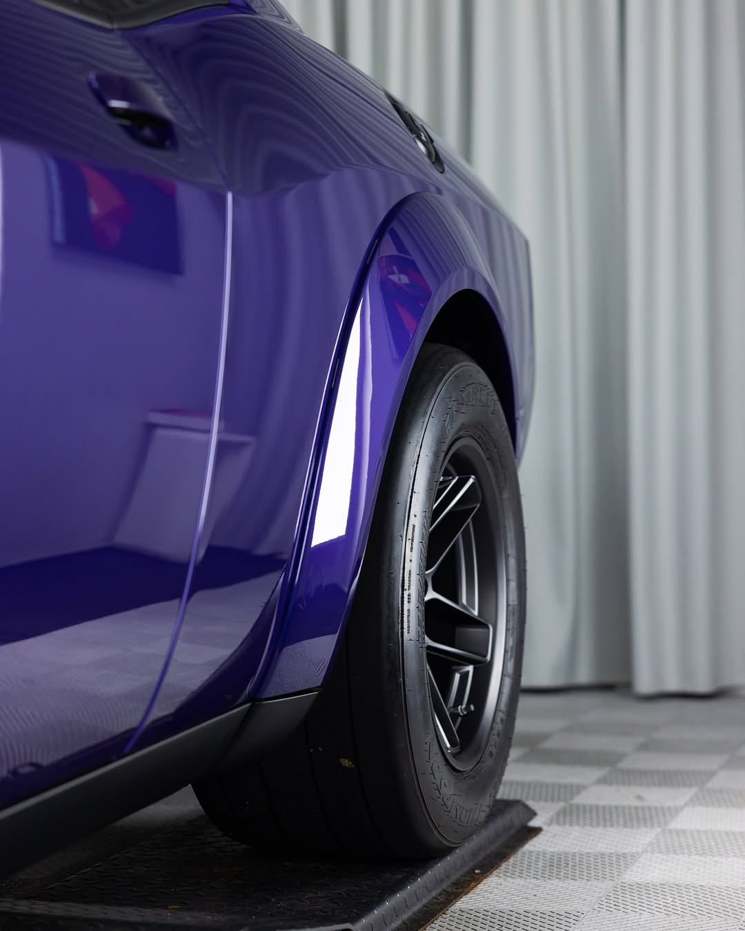 Purple Dodge Demon protected in full paint protection film and graphene coated by Roadbloc
