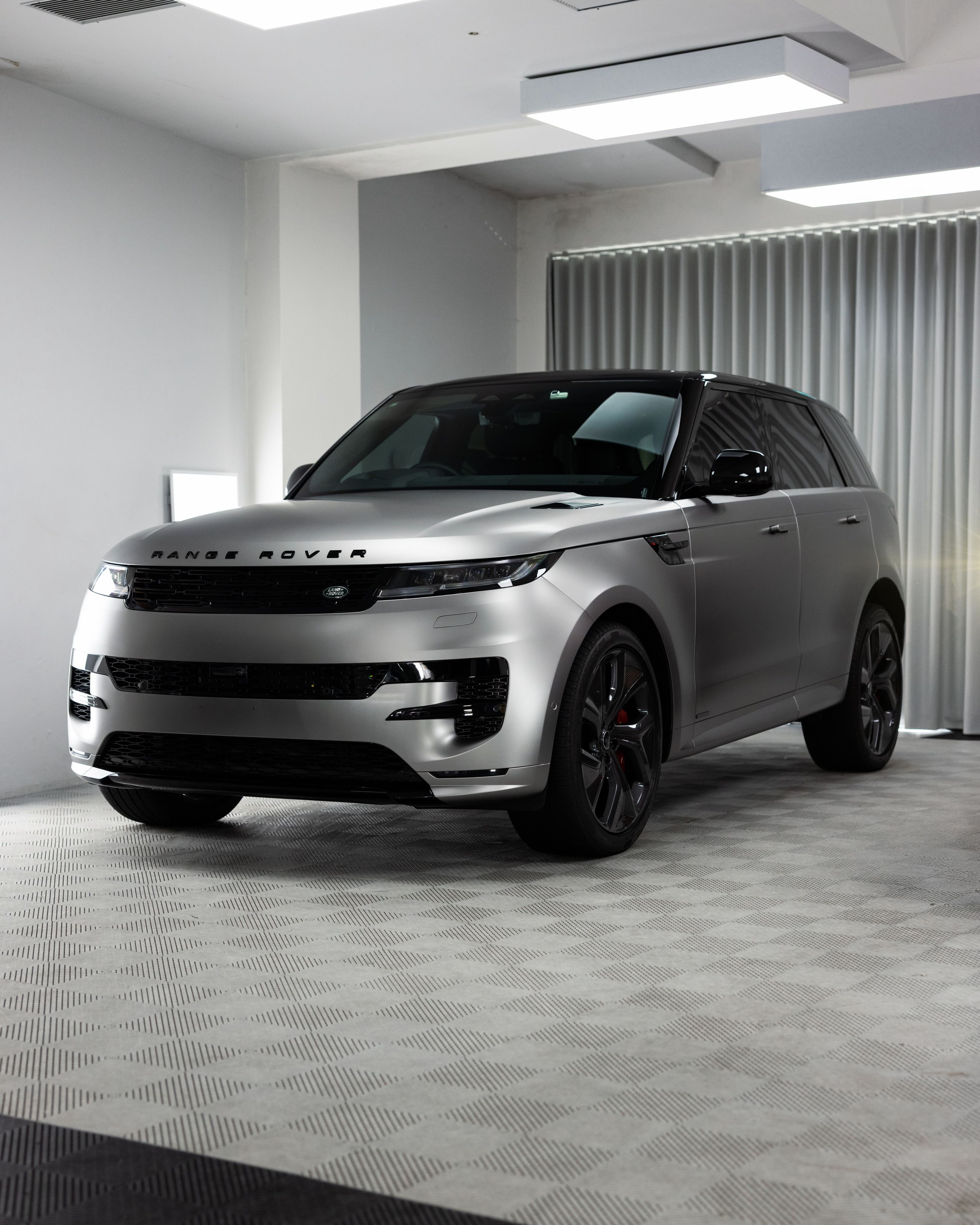 Silver Range Rover Sport Autobiography in the studio